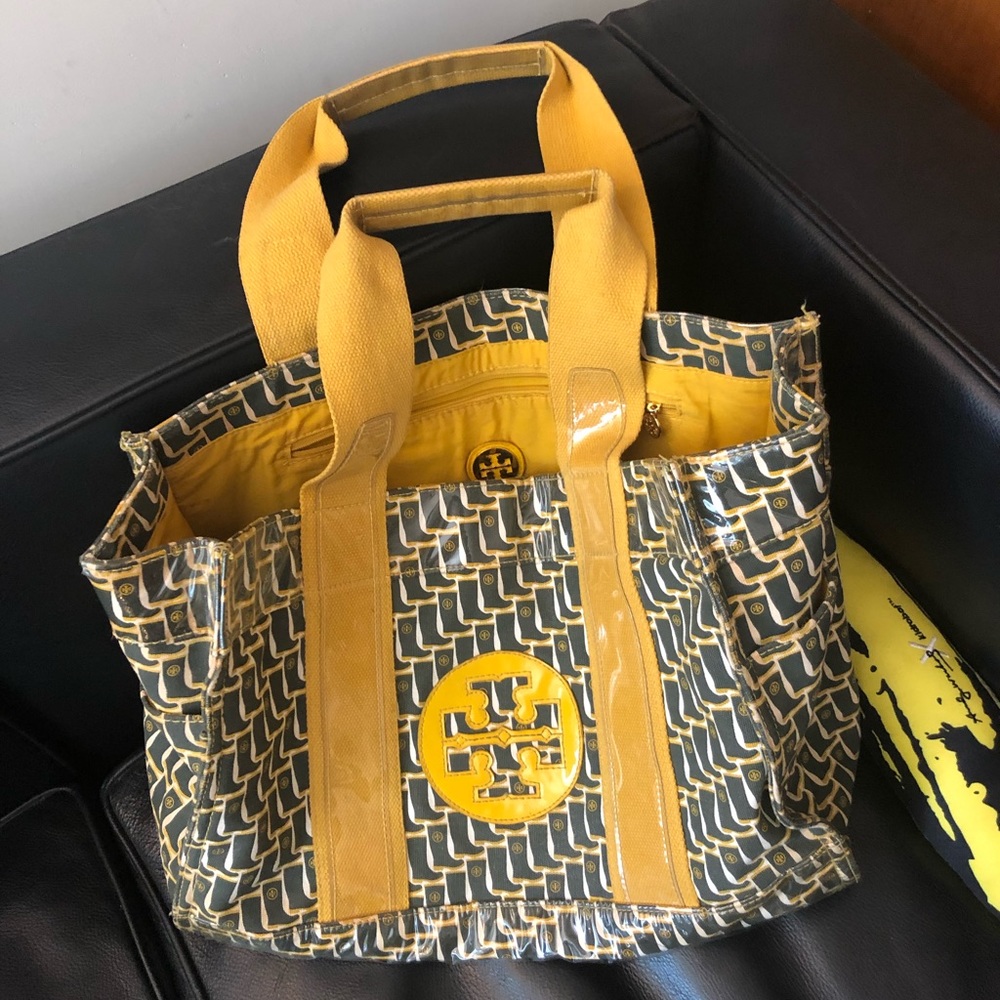 Tory Burch Yellow and Black Tote Bag